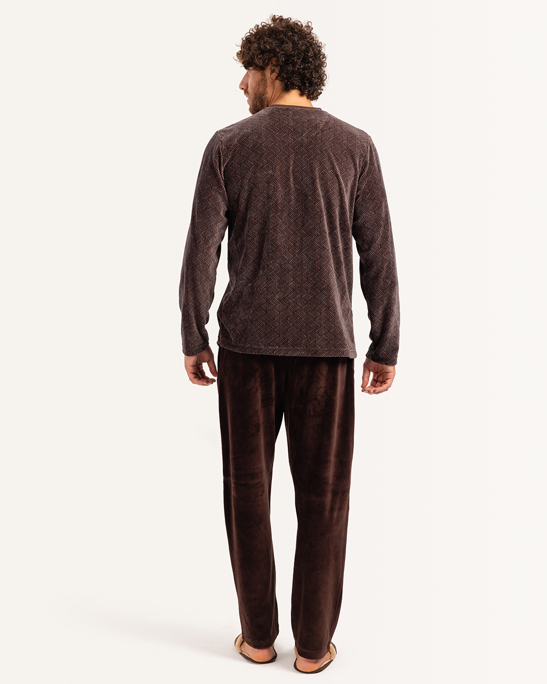 بيجاما رجالى قطيفة بنطلون ساده