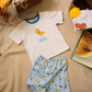 Baby outfit with space dinosaurs