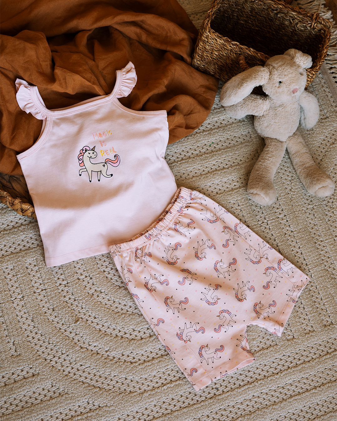 طقم بيبي بناتي يونيكورن