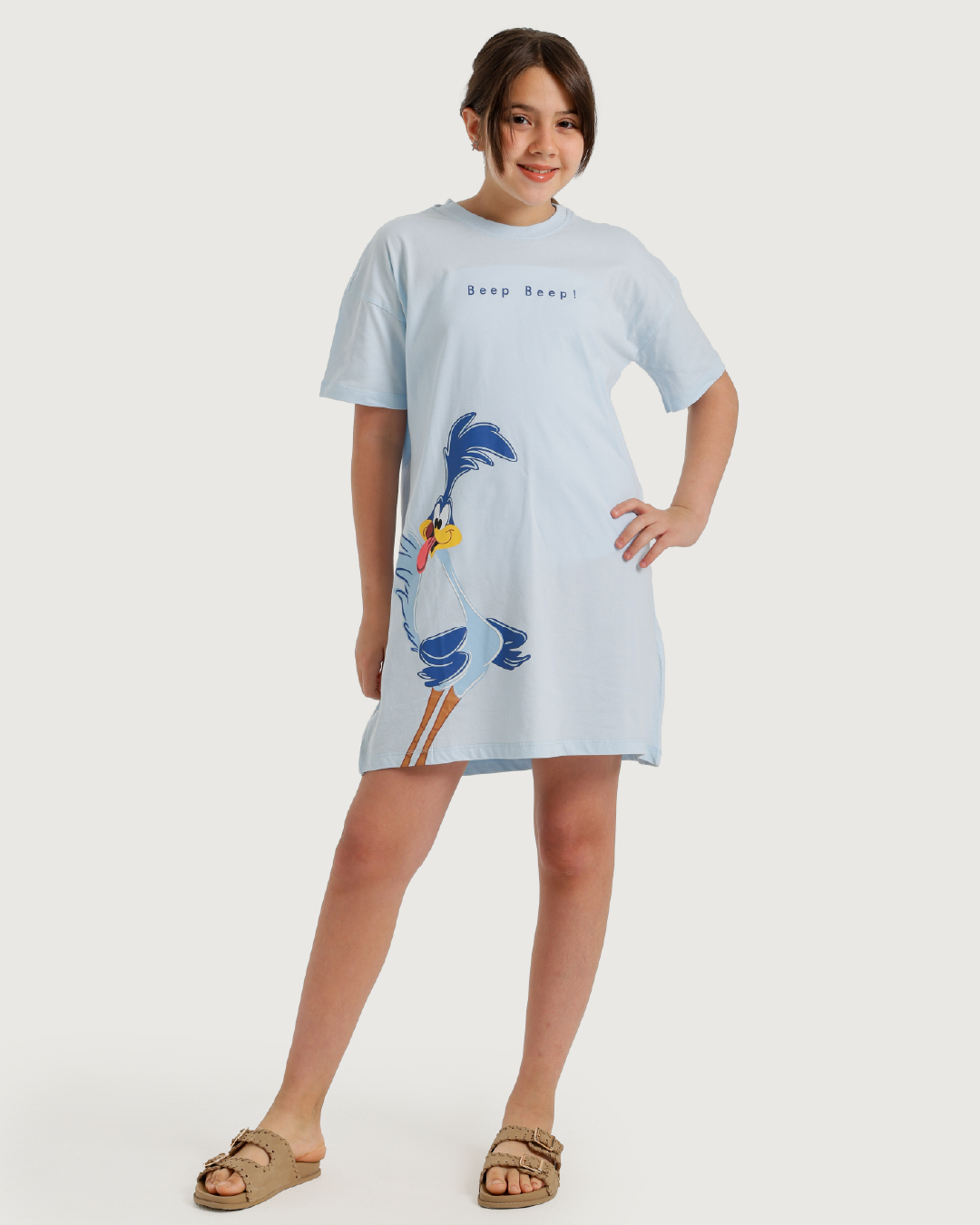 Oversized Girls' Nightshirt with a Fun Print