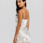 Short printed satin shirt