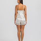 Printed satin shorts set