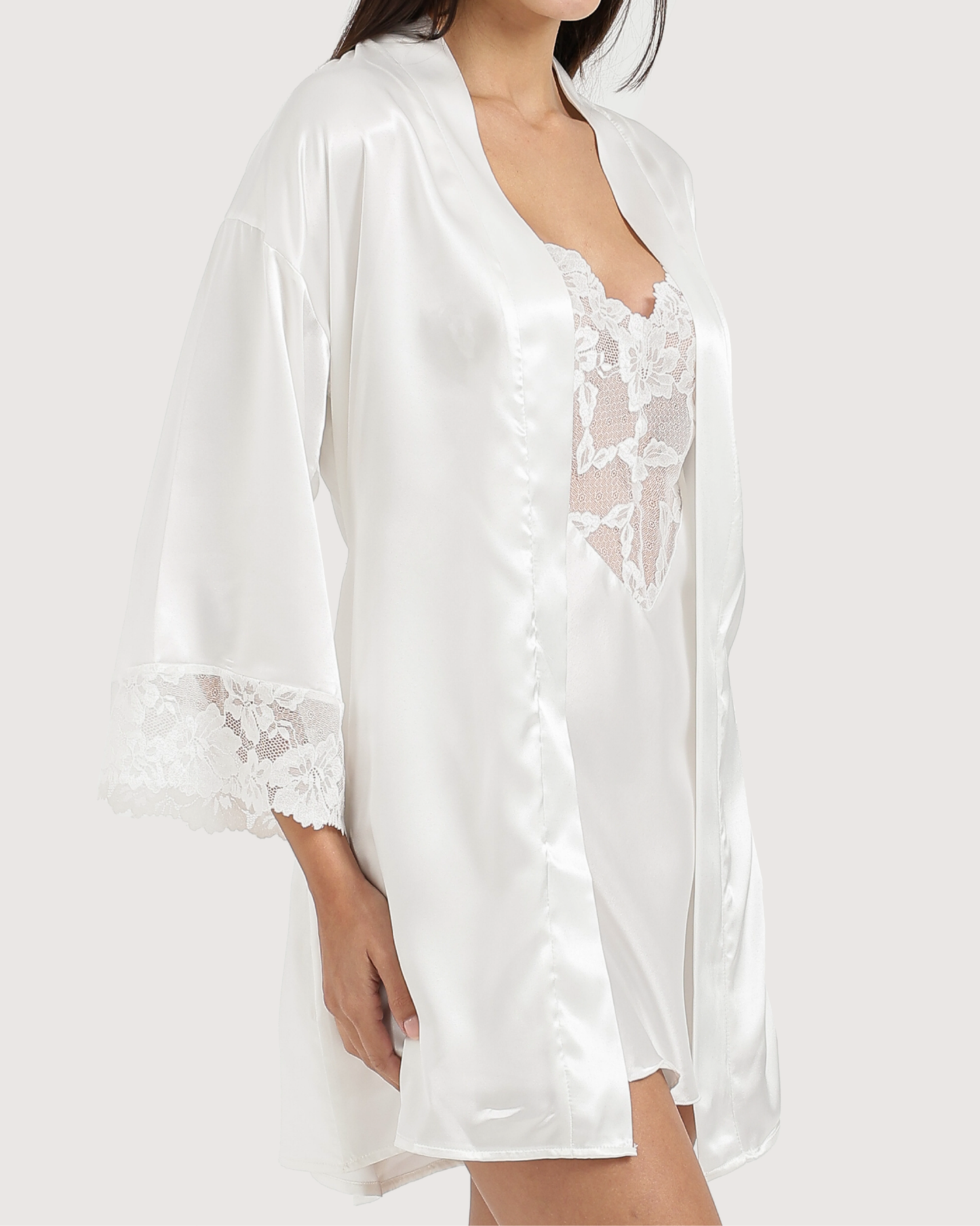 طقم ستان قميص قصير و روب