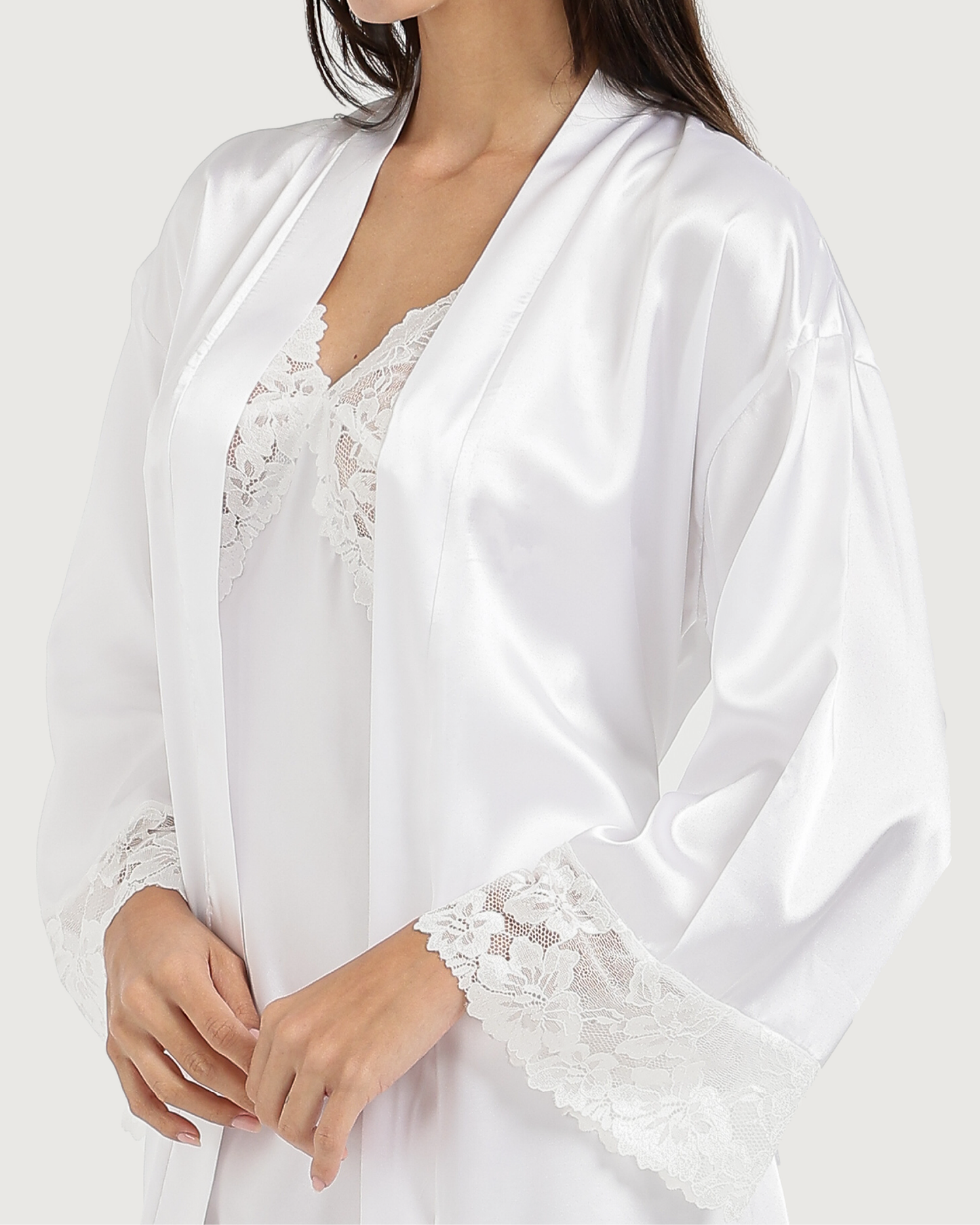 طقم ستان قميص طويل و روب