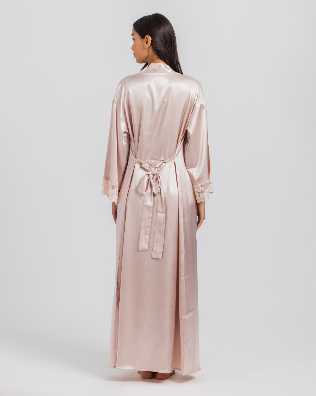 Satin Set Long Shirt and Robe