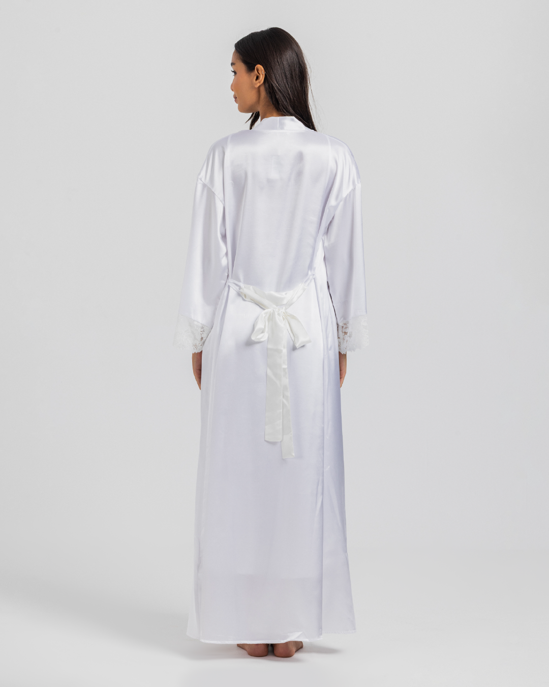 Satin Set Long Shirt and Robe