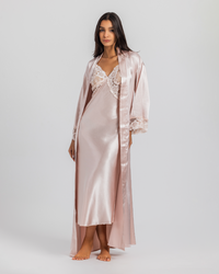 Satin Set Long Shirt and Robe