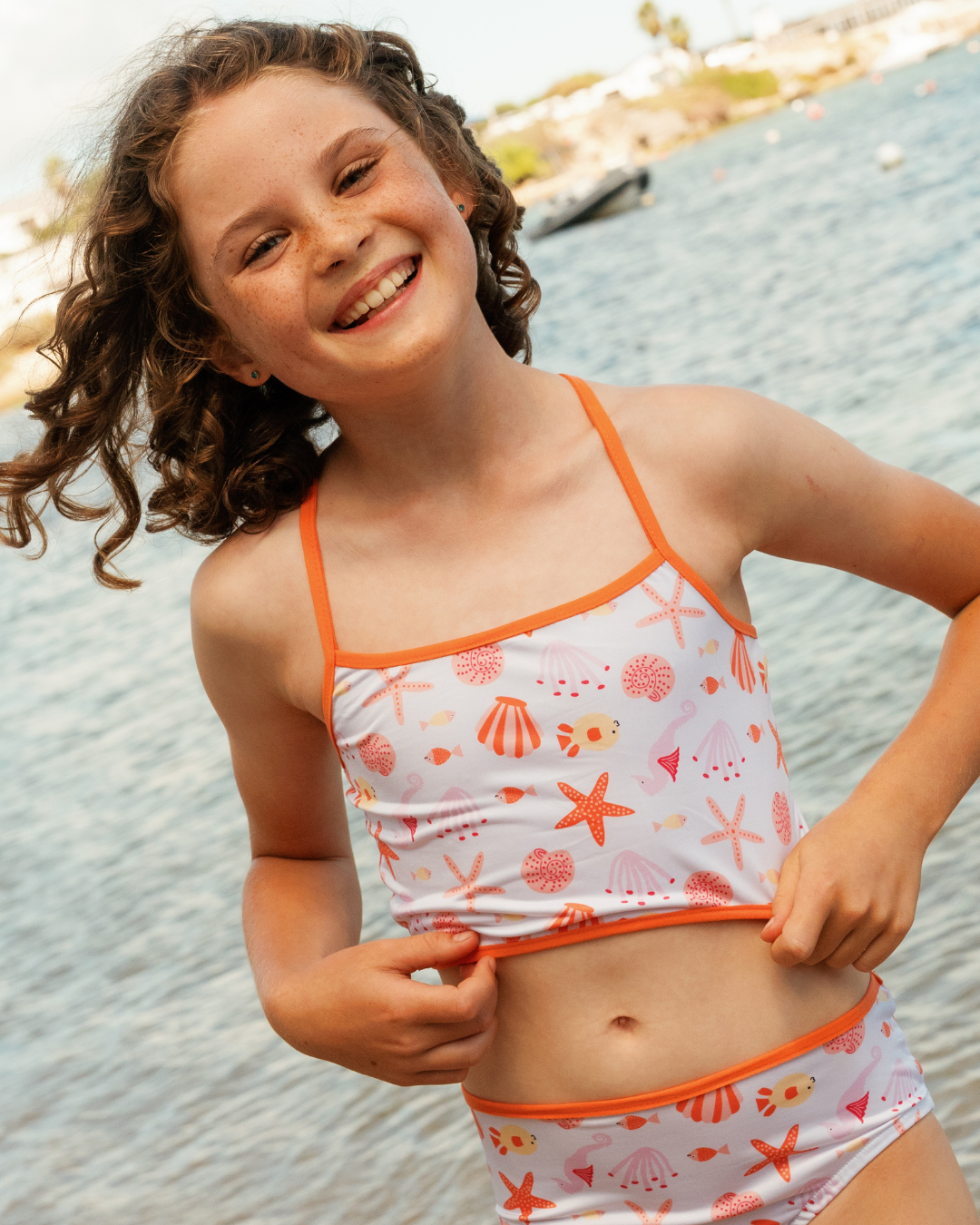 Girls' Two-Piece Seashell Swimsuit