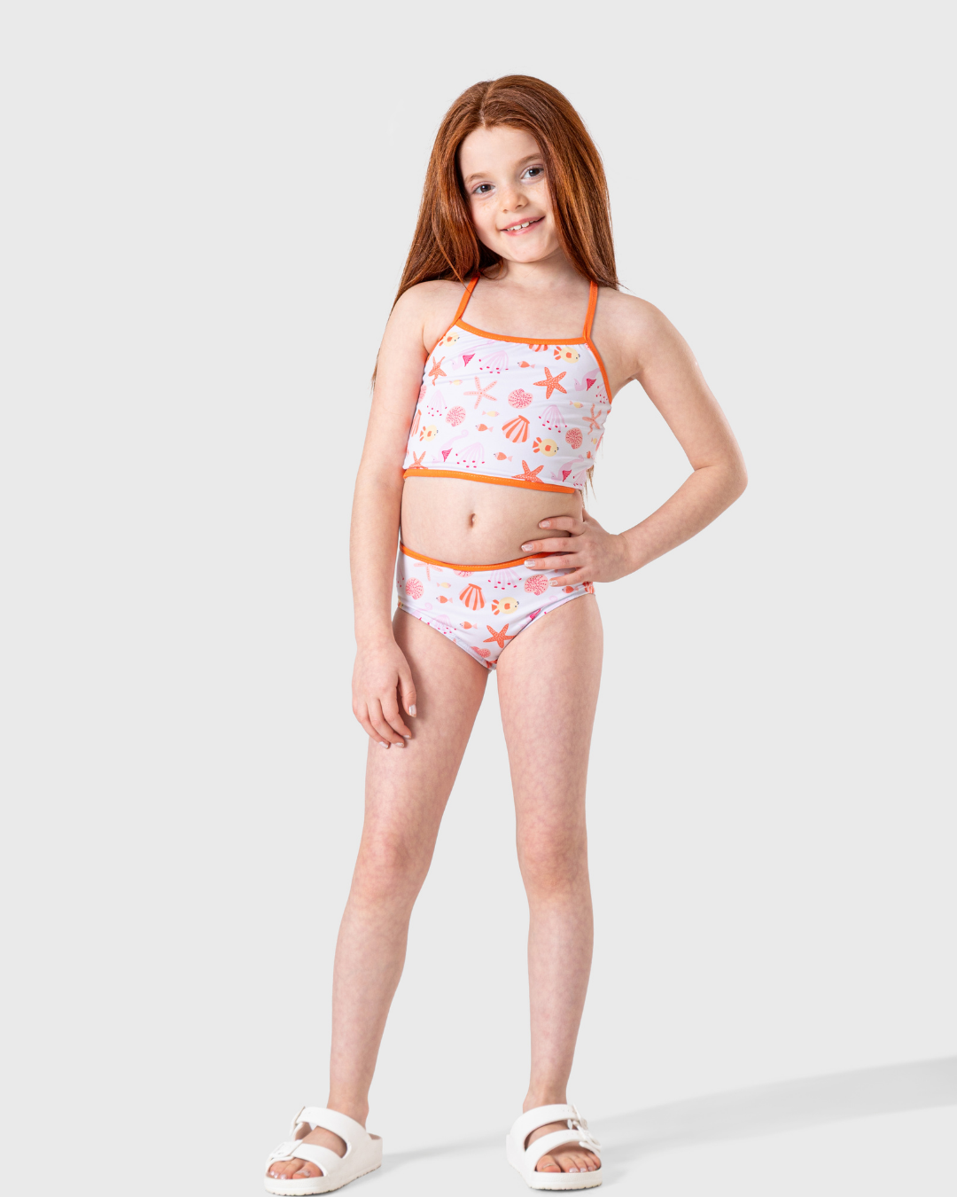 Girls' Two-Piece Seashell Swimsuit