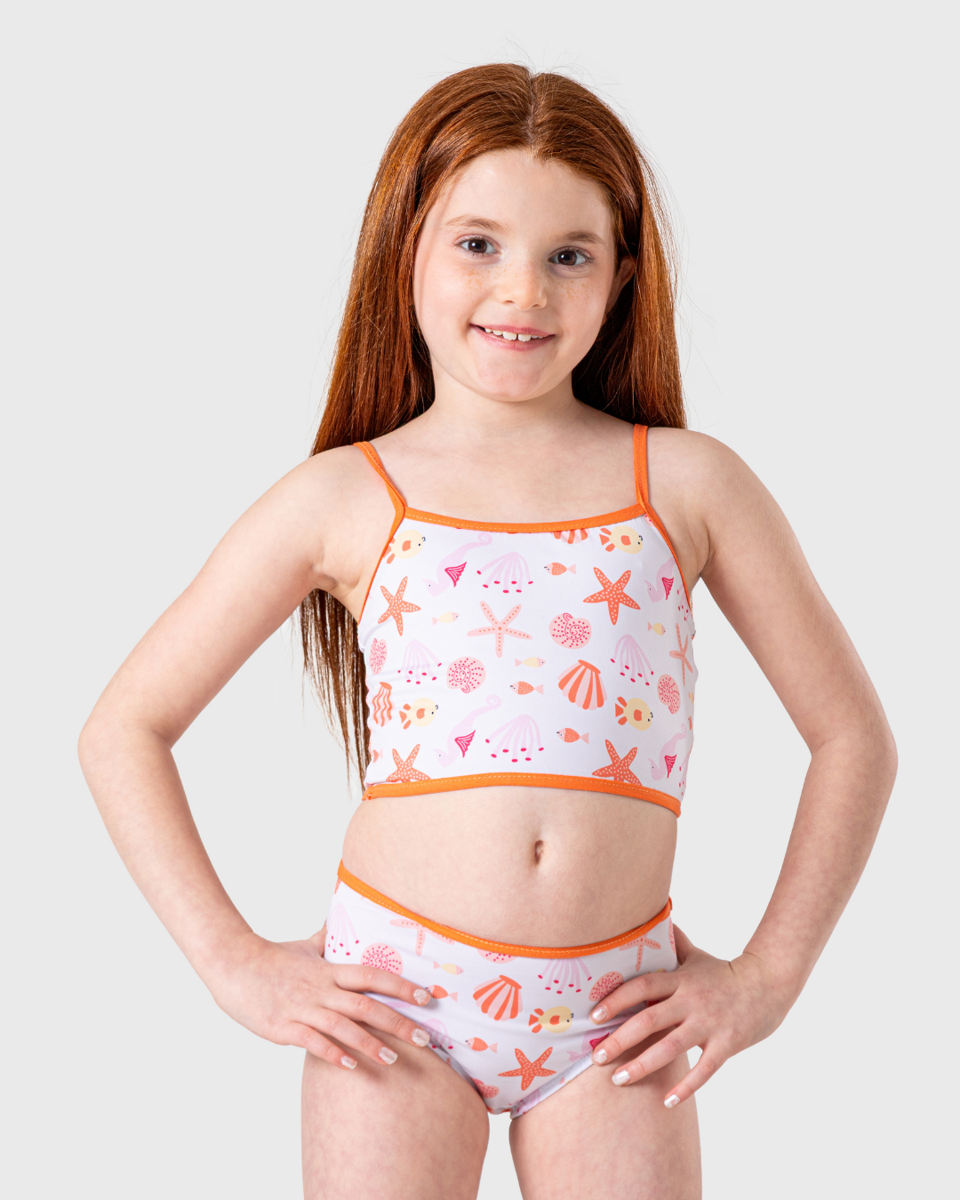 Girls' Two-Piece Seashell Swimsuit