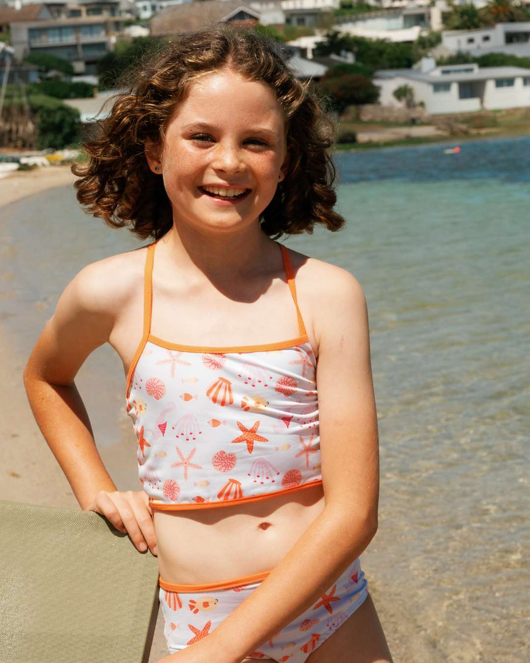 Girls' Two-Piece Seashell Swimsuit