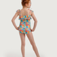 Girls' One-Piece Swimsuit with Colorful Flowers