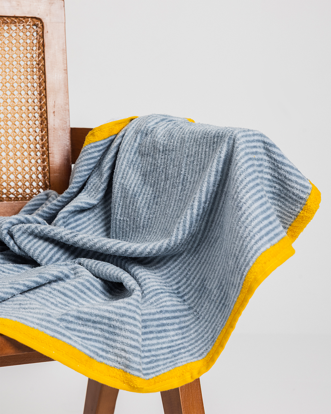 Beach towel with gray trim