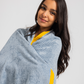 Beach towel with gray trim