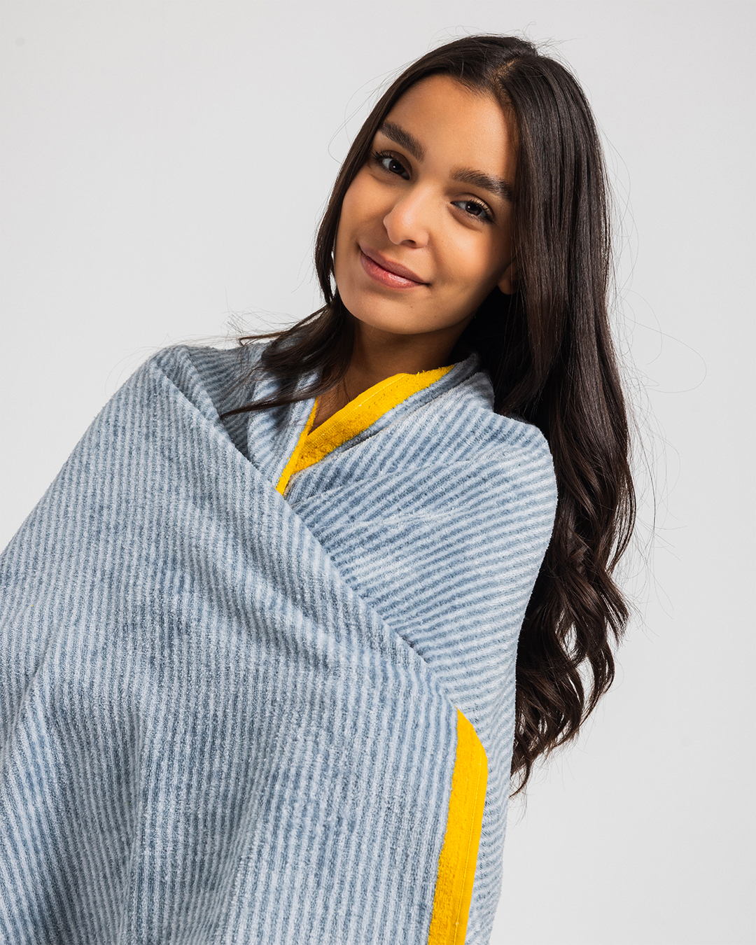 Beach towel with gray trim