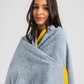 Beach towel with gray trim