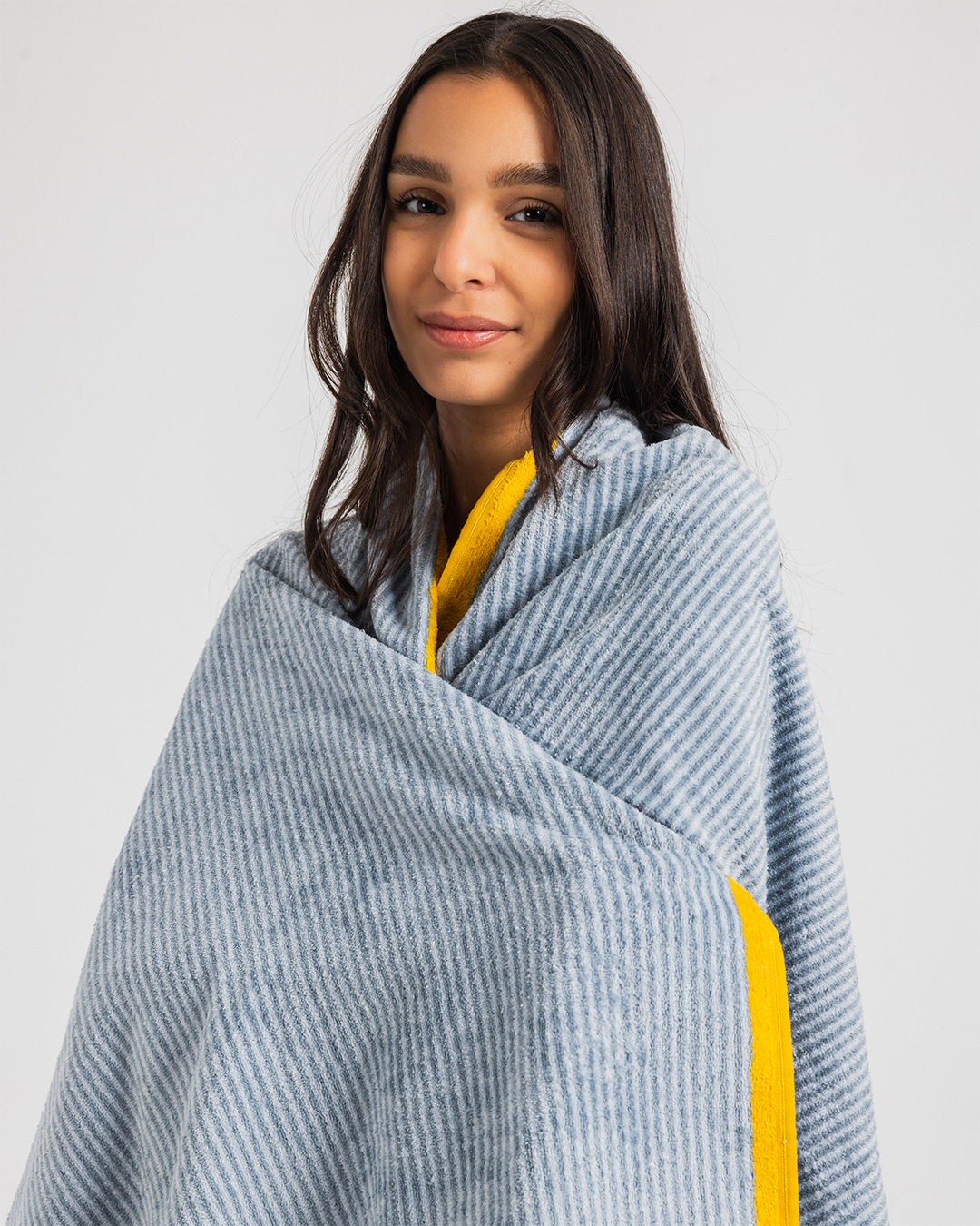 Beach towel with gray trim