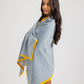 Beach towel with gray trim