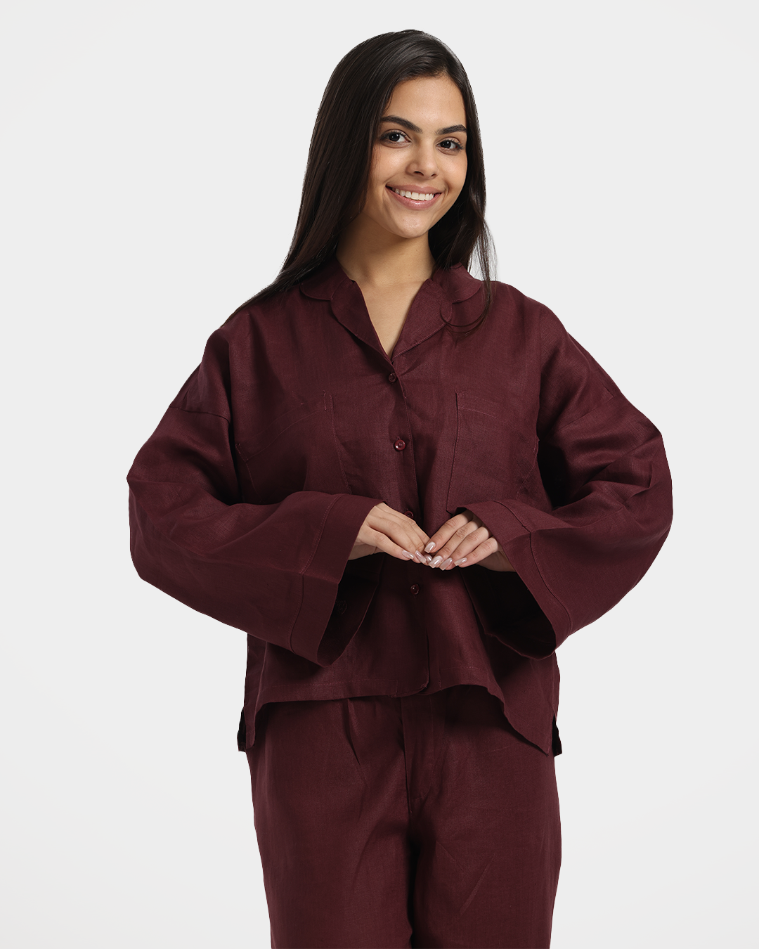 Chic Women's Linen Set with Buttons
