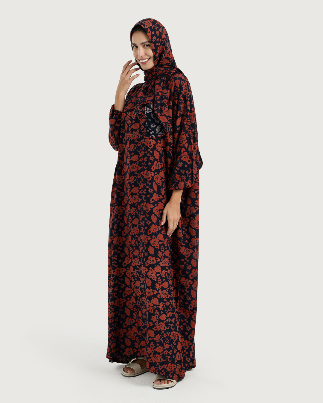 Printed Viscose Abaya 12
