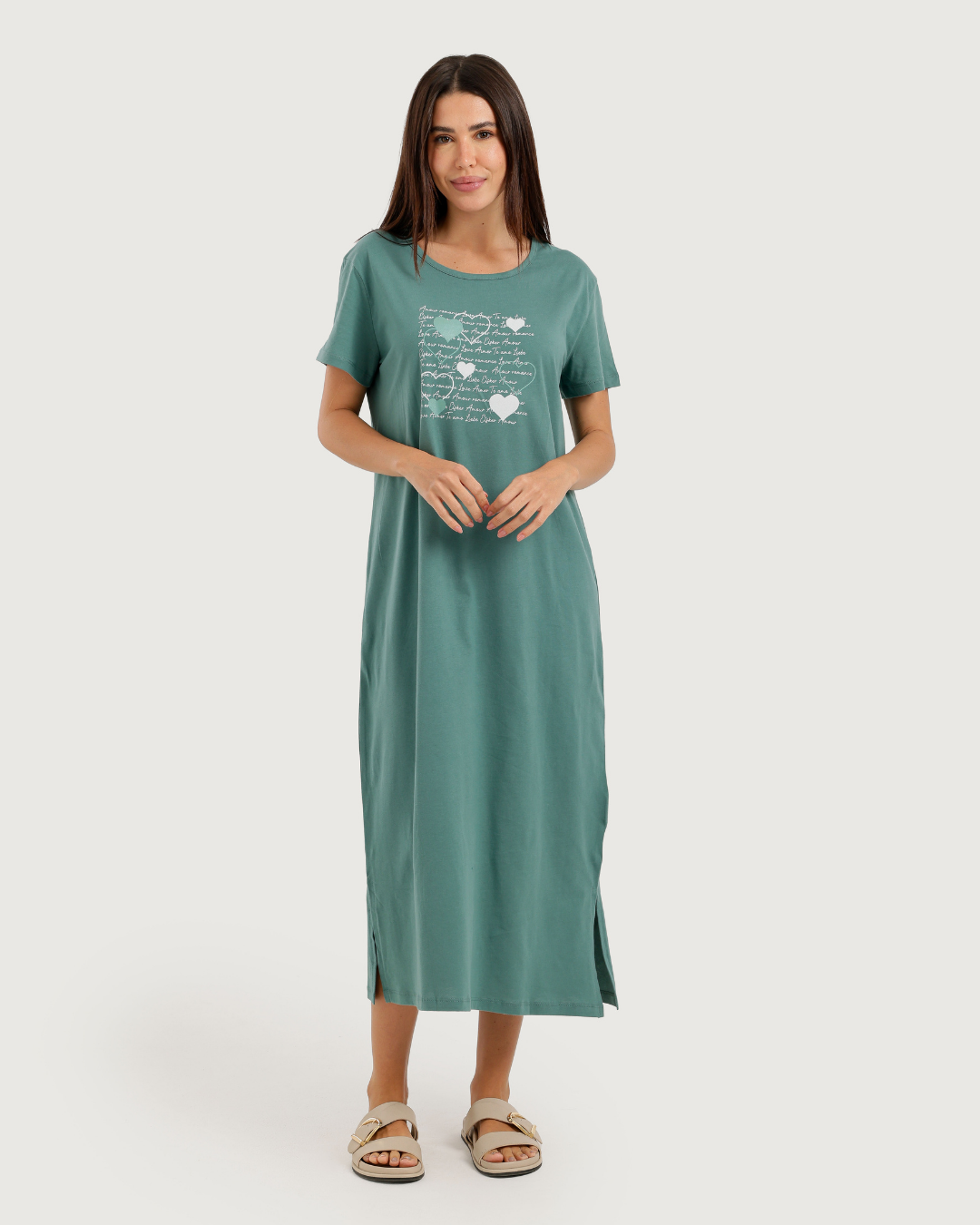 Long Women's Nightshirt with Chest Print