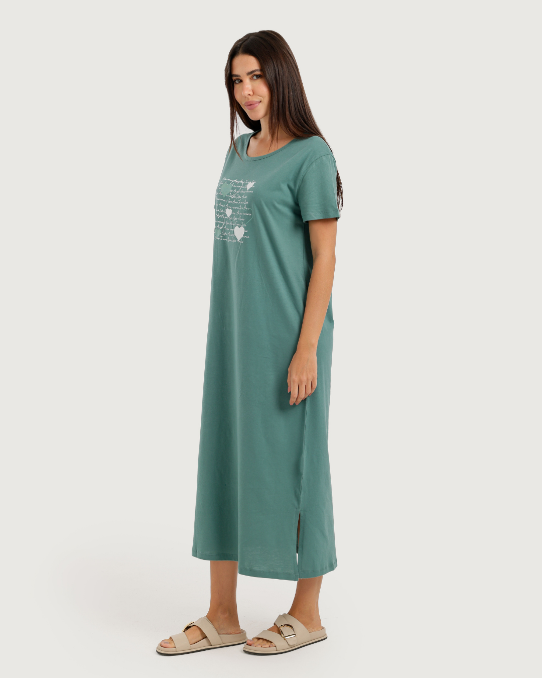 Long Women's Nightshirt with Chest Print