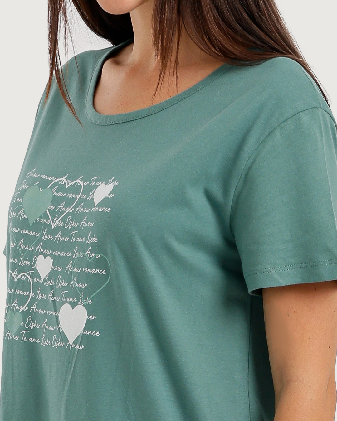 Long Women's Nightshirt with Chest Print