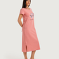 Chemise of a long female neck imprimé fleur on the poitrine