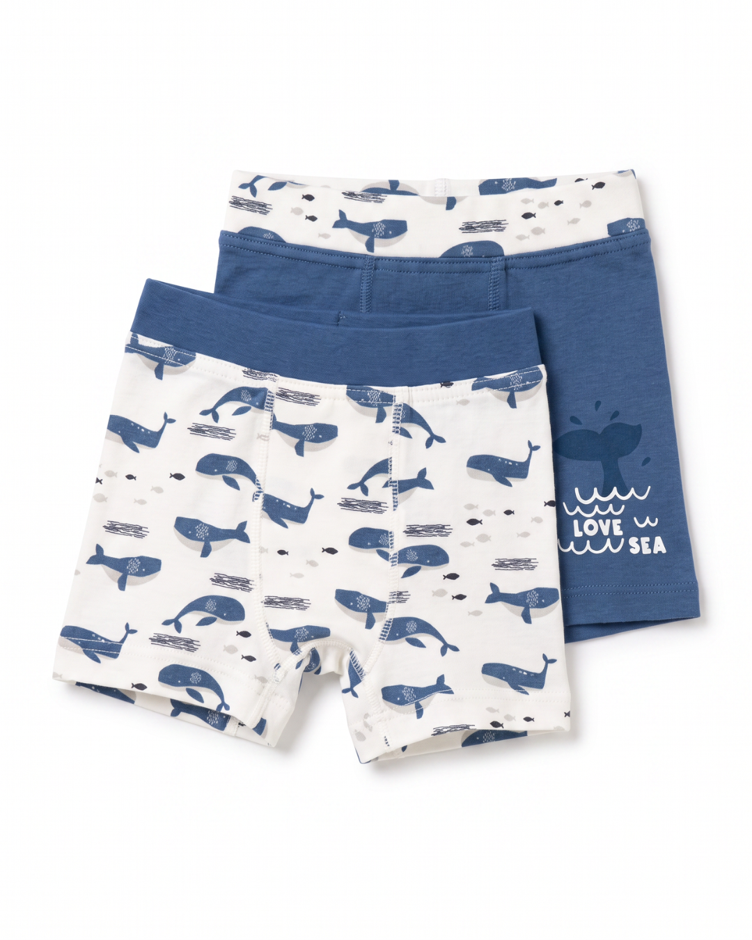 Boys Flat Elastic Whales Boxer Briefs