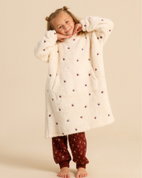 Rosebud Allover Embroidered Girls Wearable Blanket