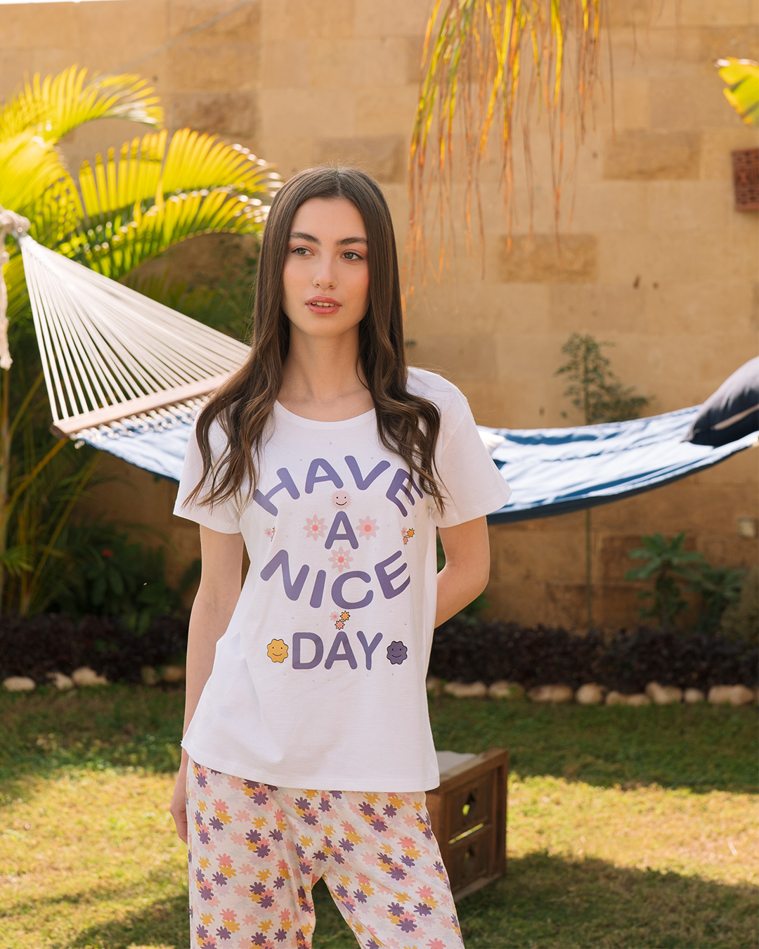 Women's pentacourt print pajamas