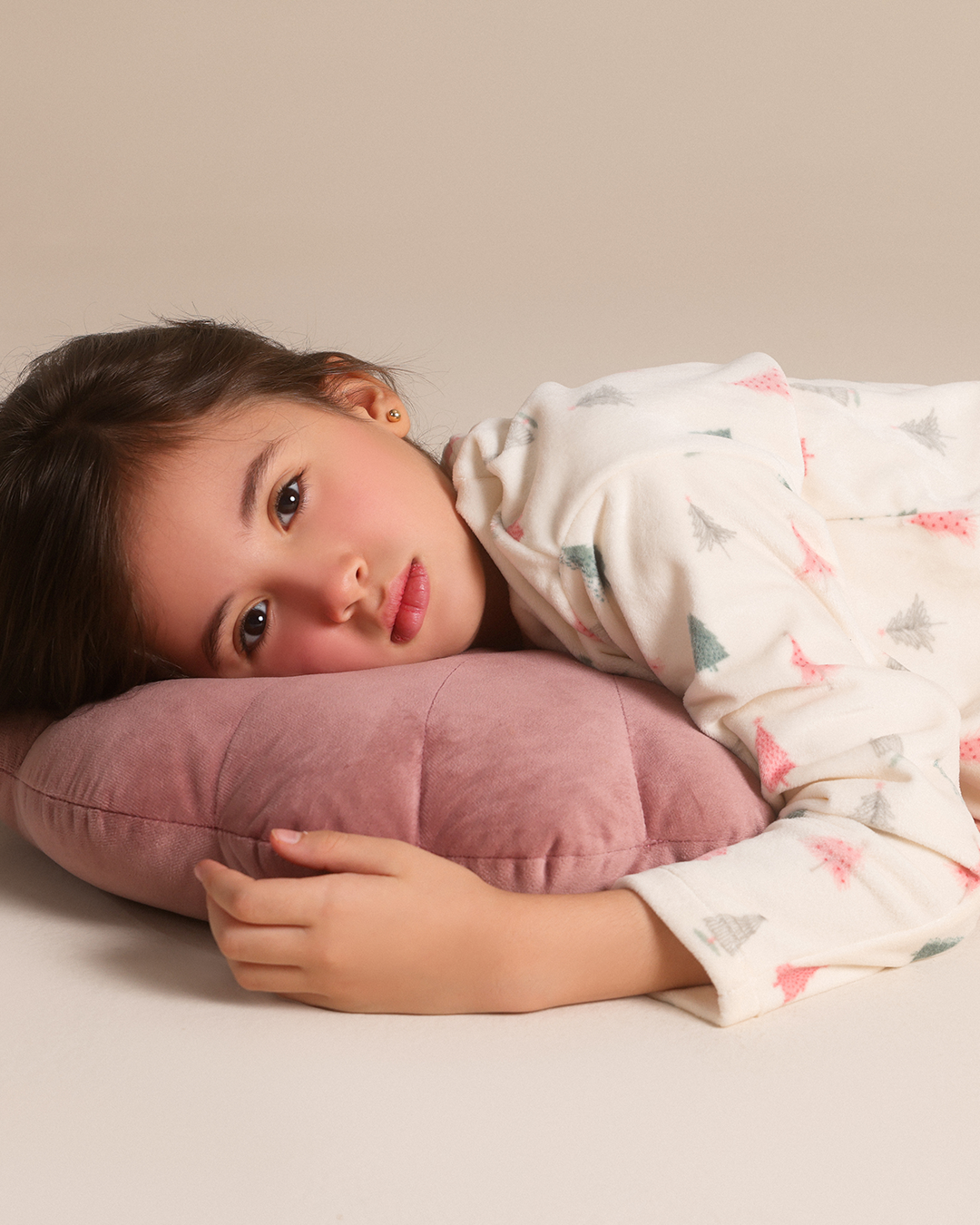 Winter Pink Trees Girls Pajama