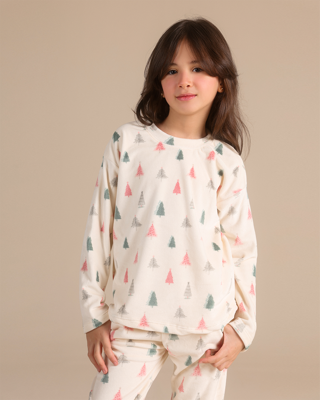 Winter Pink Trees Girls Pajama