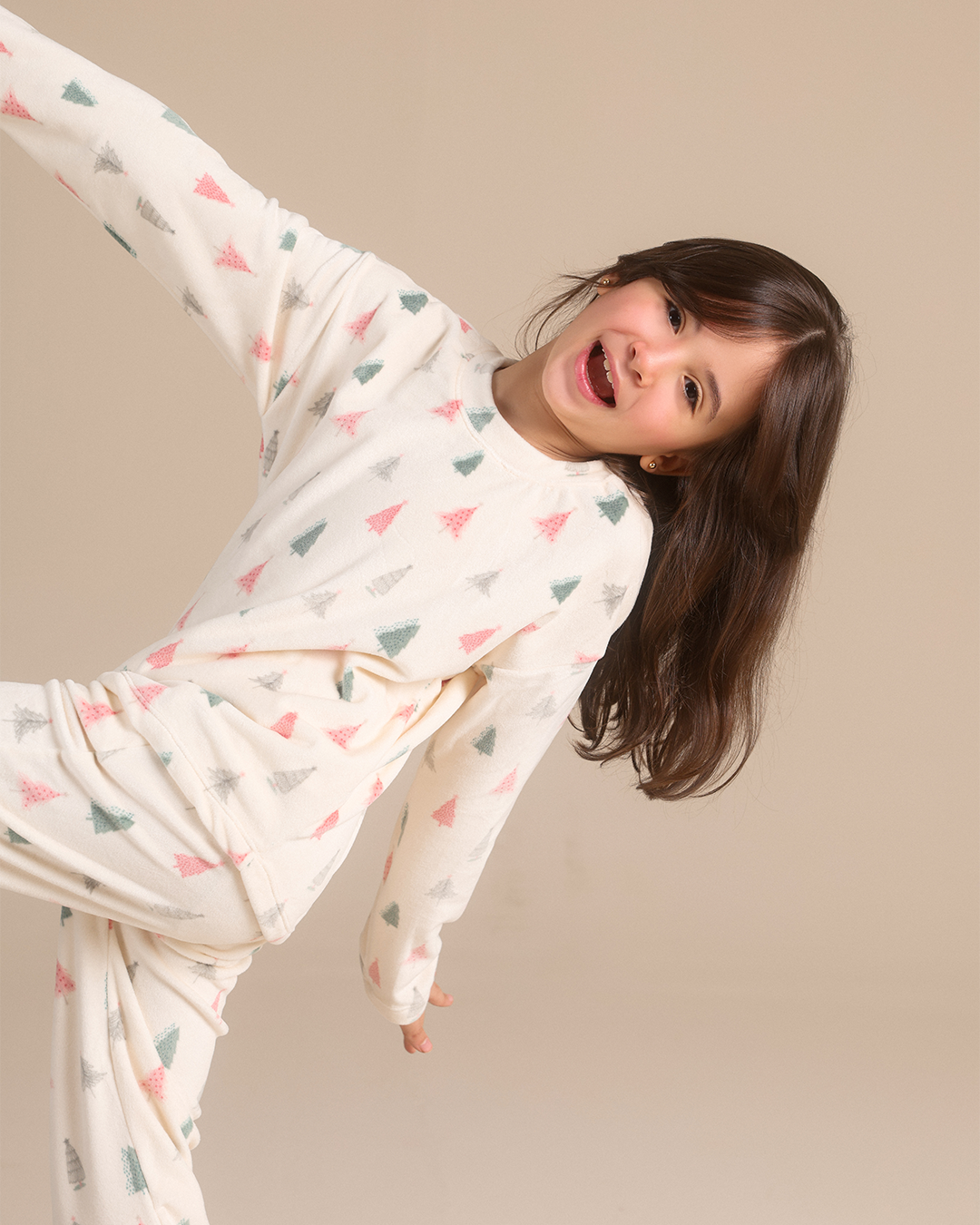 Winter Pink Trees Girls Pajama