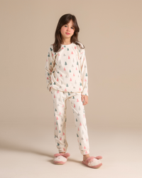 Winter Pink Trees Girls Pajama