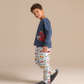 Crew-neck pajamas with car print