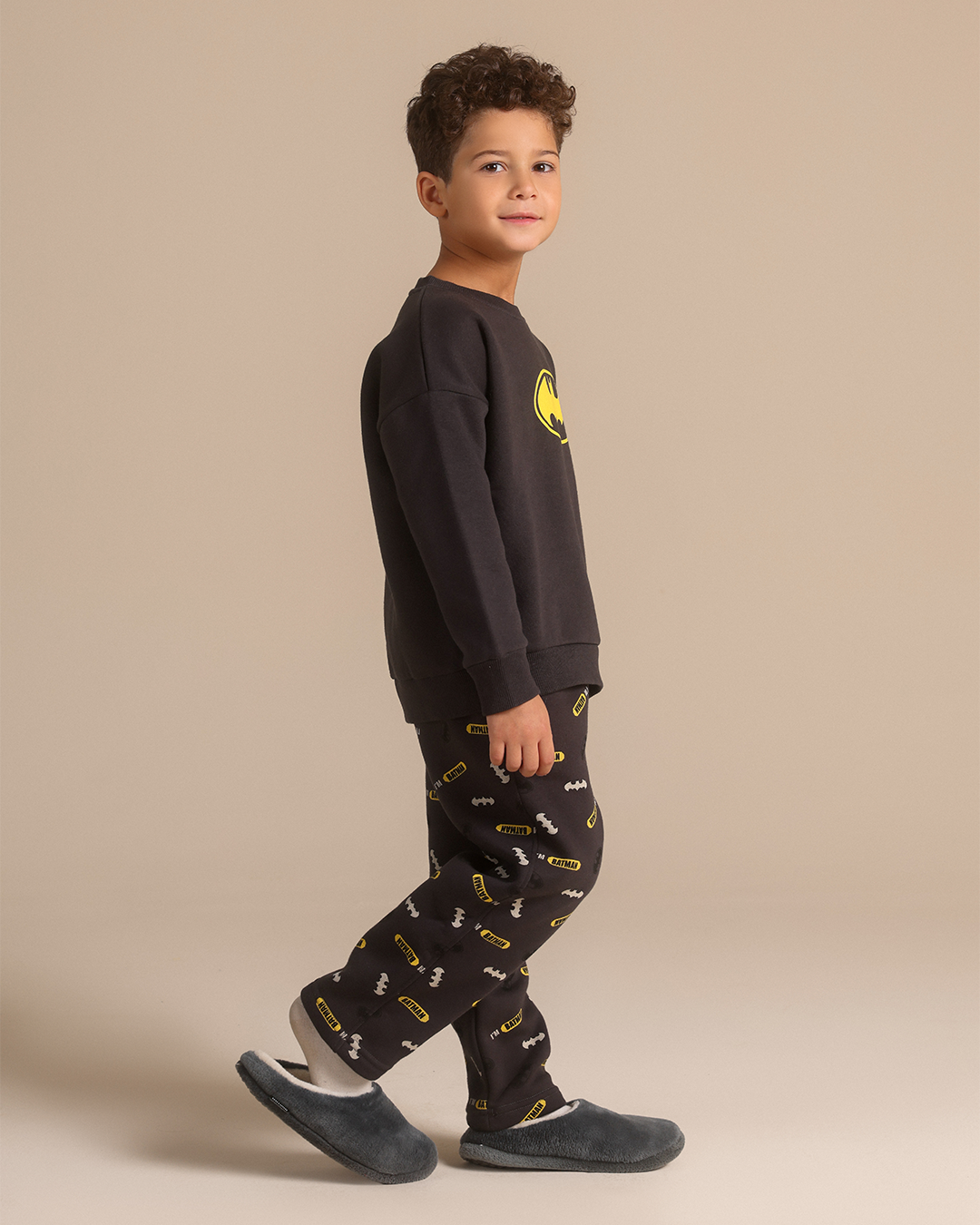 Batman crew-neck pajamas with printed pants