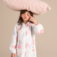 Fleece hooded romper with heart print