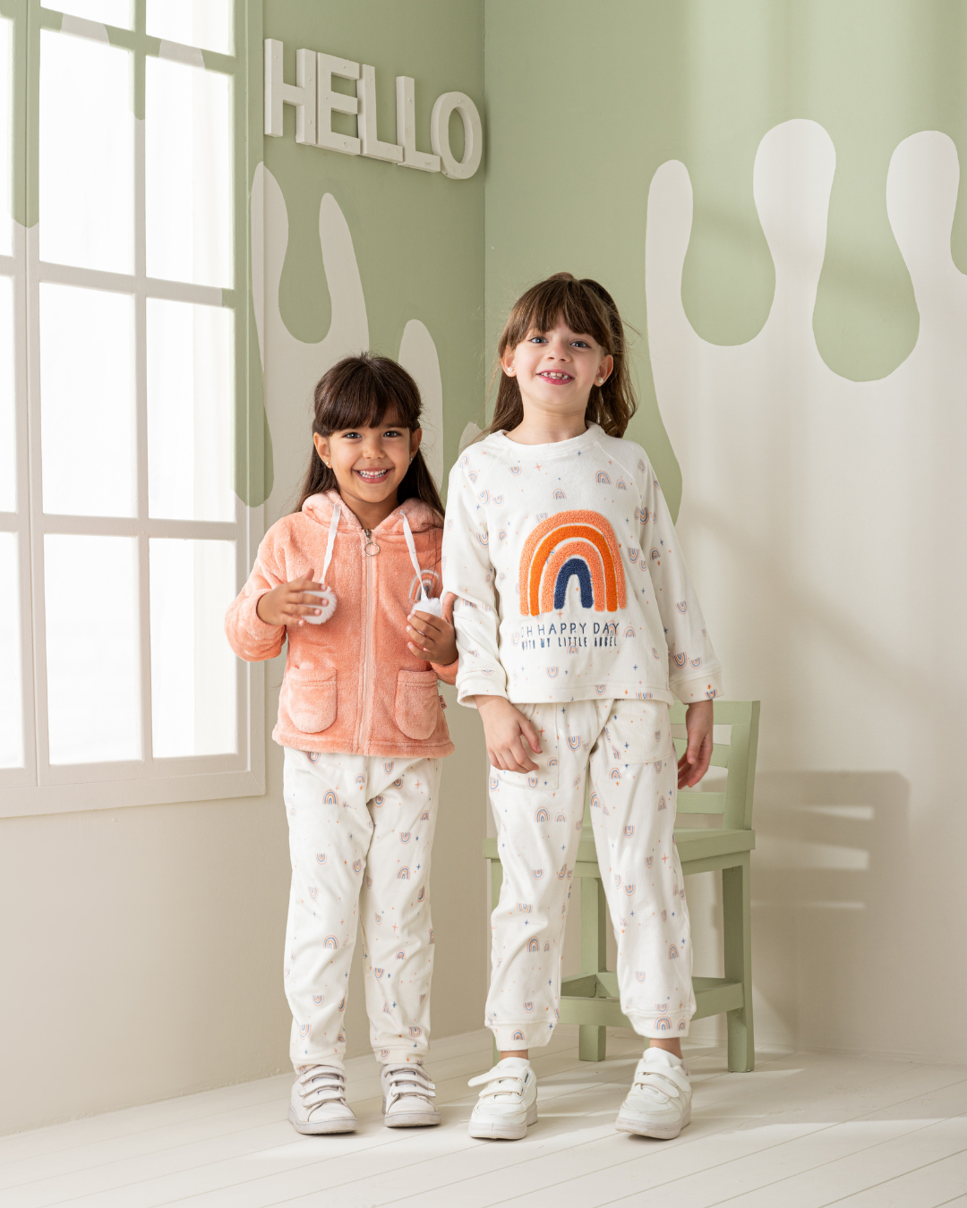 Rainbow girls pajamas for two men