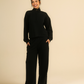 Enjoy winter outings in a soft women's set in dark colors