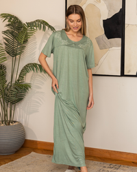 نايت شيرت حريمي نص كم مطرز