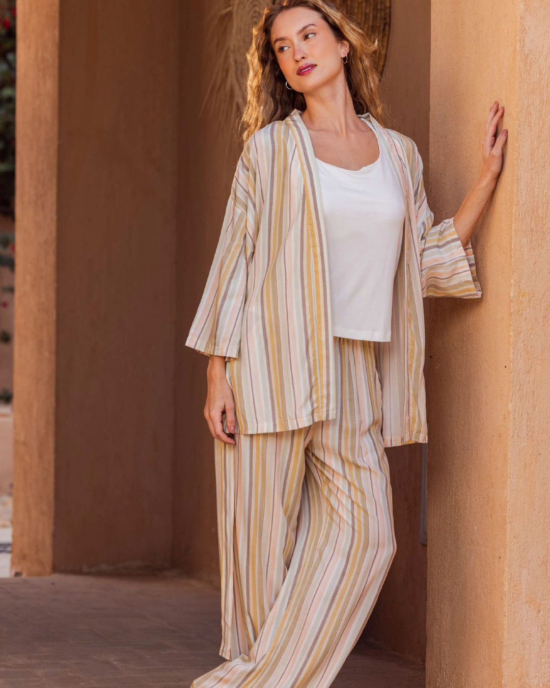 Pajamah women with 3 pieces of trousers