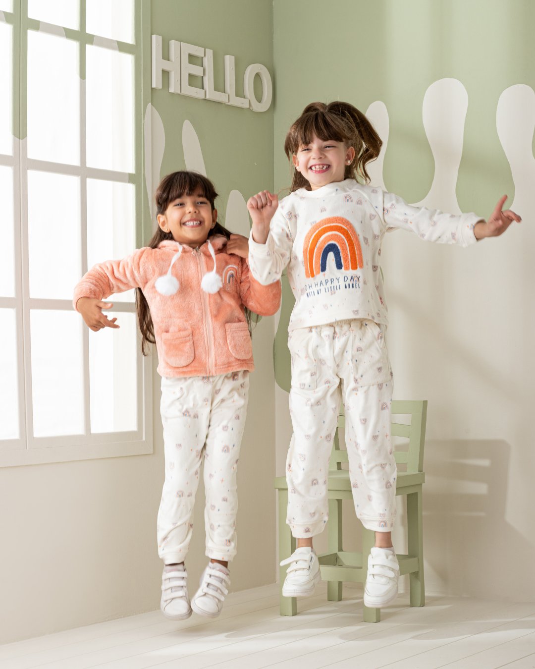 Rainbow girls pajamas for two men