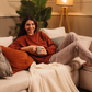 Women Oversized sweatshirt with plaid pants