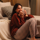 Women Oversized sweatshirt with plaid pants