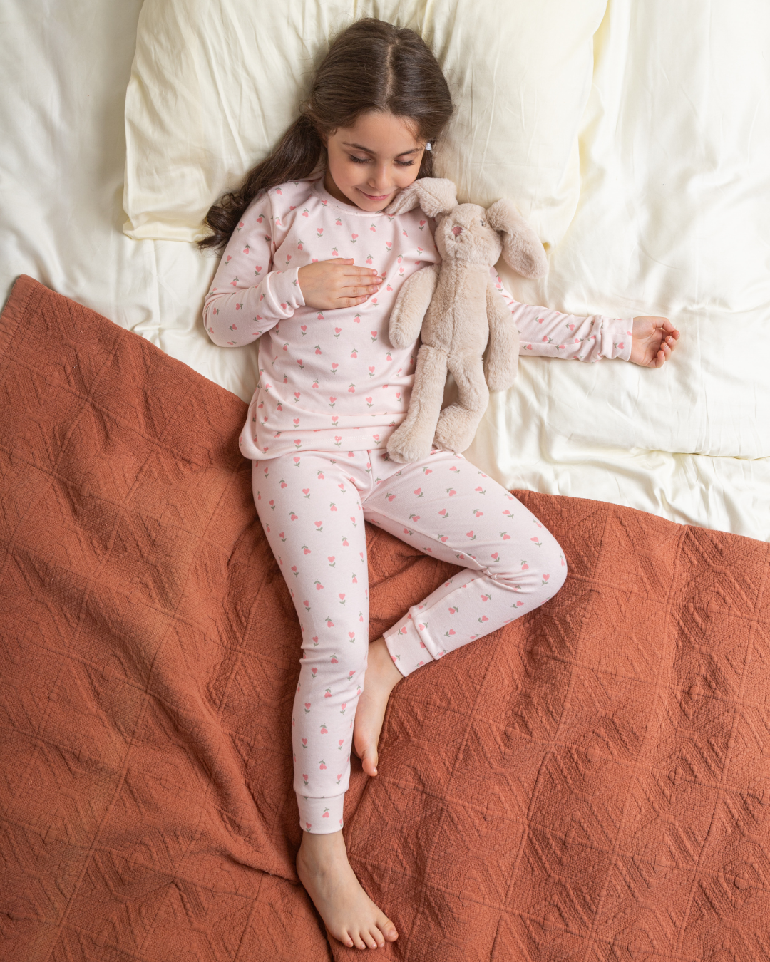 Girls' thermal Set heart roses Pattern