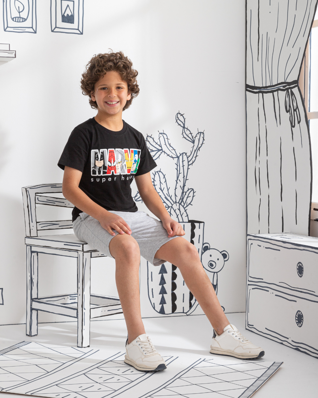 Marvel heroes بيجاما أولادي نُص كُم