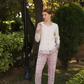 Women's pajamas with buttons and lace