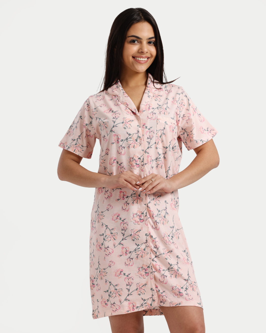 نايت شيرت حريمي  ورد تجريدي