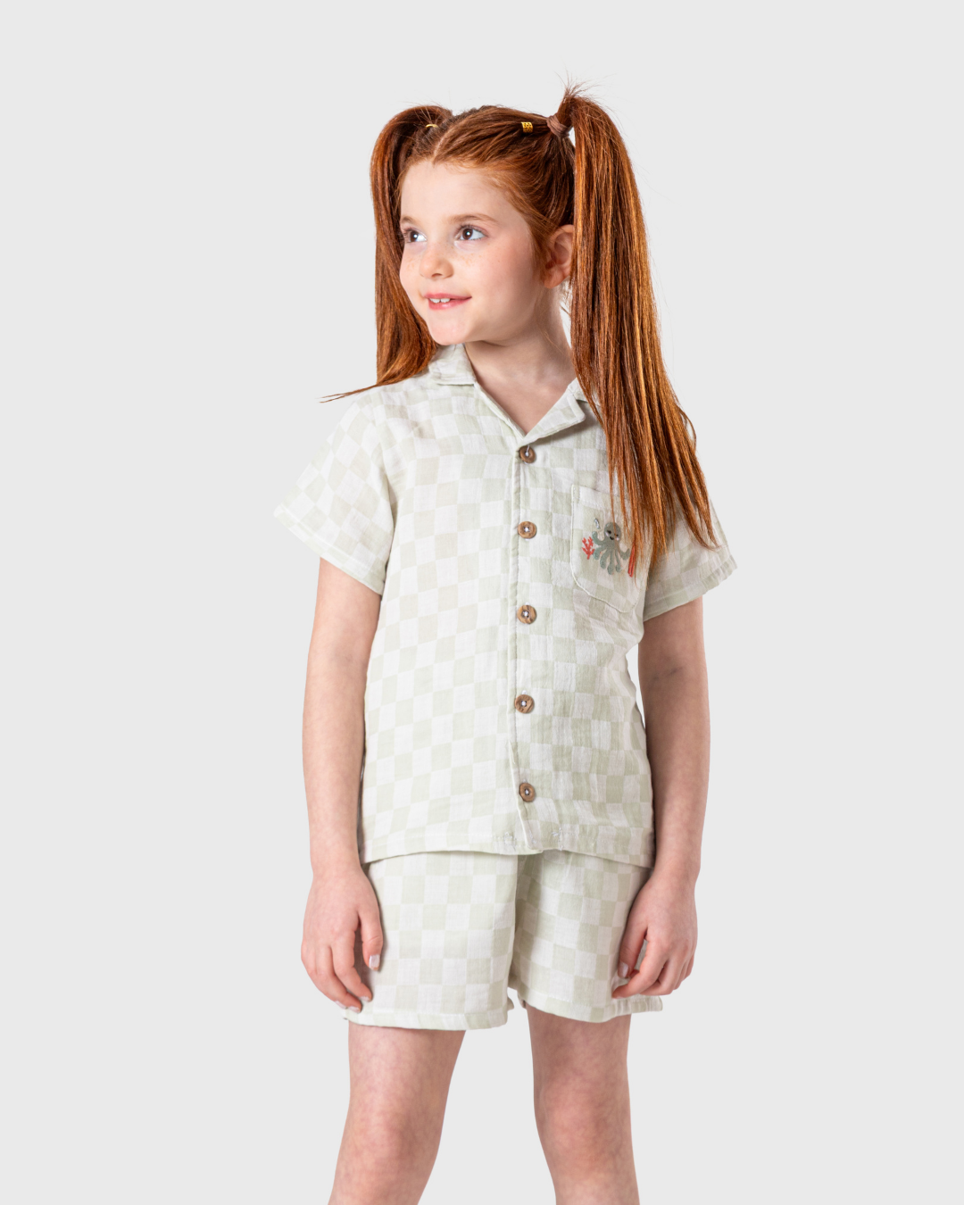 Classic Pajamas with Buttoned Shorts